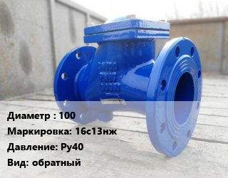 Клапан стальной 100 16с13нж Ру40 обратный, шт цена от 13500 Тг / шт, где купить, условия доставки в Актау и Мангистауской области
